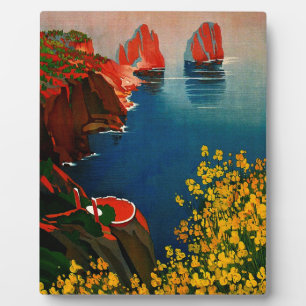 Plaque Photo Vintage Capri L'Isola del Sole Italie