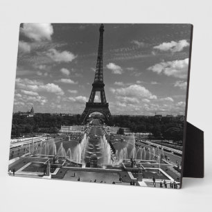 Plaque Photo Vintage France Paris Fontaines Tour Eiffel