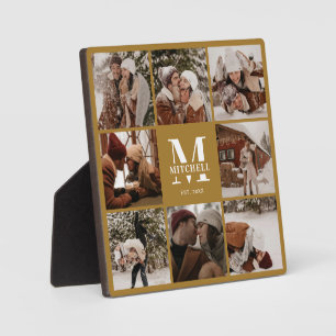 Plaque Photo Vintage Gold Custom Family Photo Collage Monogramm