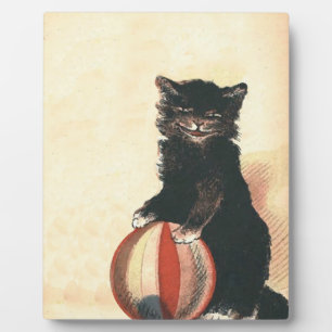 Plaque Photo Vintage HALLOWEEN Chat noir