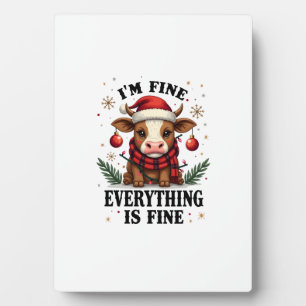 Plaque Photo Vintage Im Fine Tout Va Bien Highland Cow Ch