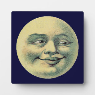 Plaque Photo Vintage Man in the Moon