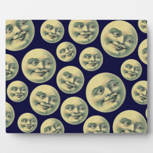 Plaque Photo Vintage Man in the Moon