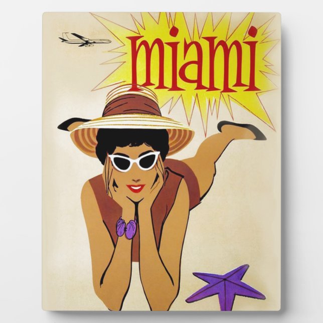Plaque Photo Vintage Miami Beach (Devant)