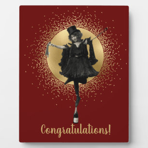 Plaque Photo Vintage Top Hat Dancer Félicitations