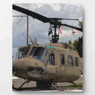 Plaque Photo Vintage Vietnam Era Euh 1 Huey Chopper militaire