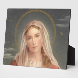 PLAQUE PHOTO VIRGIN MARY
