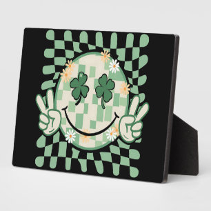 Plaque Photo Visage de sourire de trèfle drôle de jour de Saint