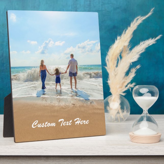 Plaque Photo Votre carte photo cadeau avec texte personnalisé (Côté)