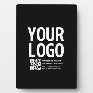 Plaque Photo Votre logo avec code QR et texte modifiables