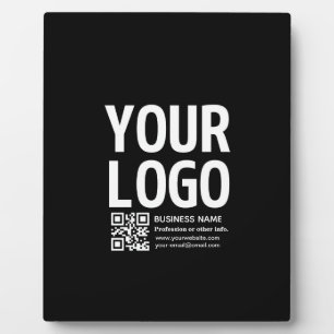 Plaque Photo Votre logo avec code QR et texte modifiables