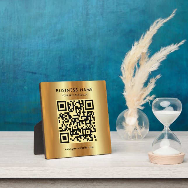 Plaque Photo Votre Logo Texte Personnalisé QR Code Faux Gold Gl (Insitu)