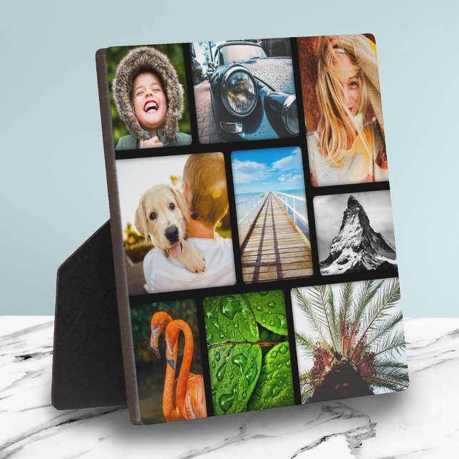 Plaque Photo Votre propre collection de 9 photos encadrée en no (Créateur téléchargé)
