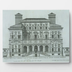 Plaque Photo Vue sur la façade de Villa Borghese, Rome (engrave