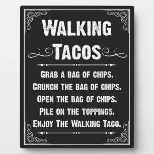 Plaque Photo Walking Tacos Sign