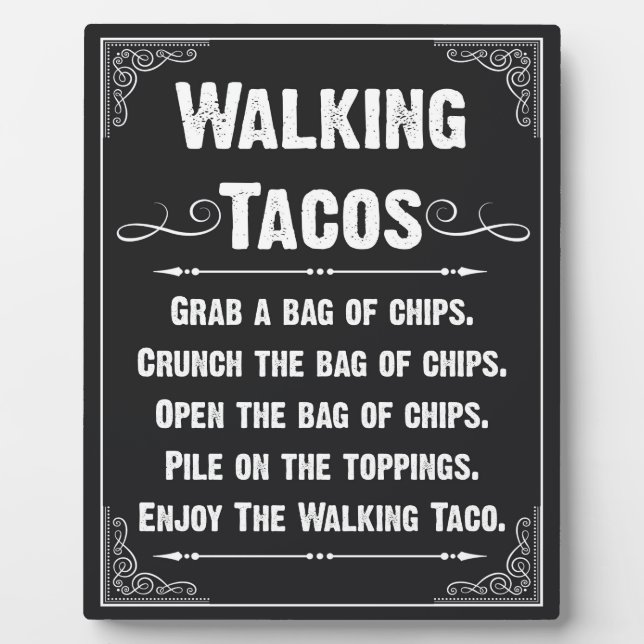 Plaque Photo Walking Tacos Sign (Devant)