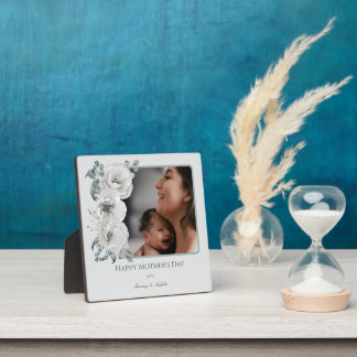 Plaque Photo Watercolor Floral Photo Fête des mères