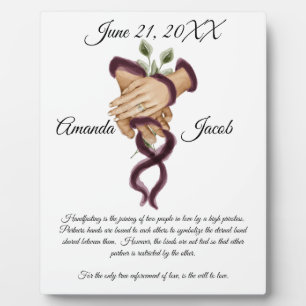 Plaque Photo Watercolor Handfasting Art Wedding Keepsake