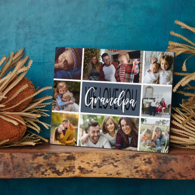 Plaque Photo We Love You Grand-père Photo Collage (Côté)