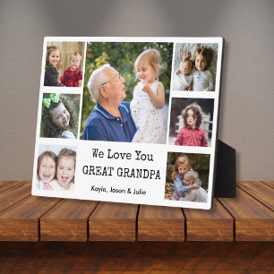 Plaque Photo We Love You Great Grand-Père 7 Photo Collage