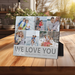 Plaque Photo 'We Love You' Maman Photo Collage   Personnalisé