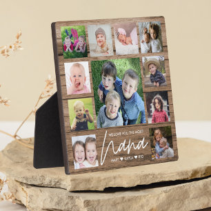 Plaque Photo We Love You Nana Grandkids 11 Photo Collage Wood