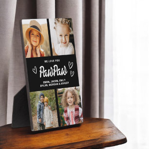 Plaque Photo We Love You PawPaw Grand-pa Photo Collage