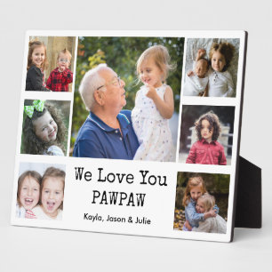 Plaque Photo We Love You Pawpaw Grandkids 7 Photo Collage