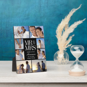 Plaque Photo Wedding Montage Custom Photo Frame - Black