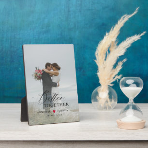 Plaque Photo Wedding photo script overlay personalized 