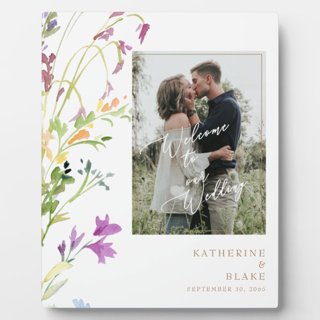 Plaque Photo Welcome to our our Wedding Photo Wildflower (Devant)