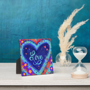 Plaque Photo Whimsical Fun Colorful Coeur d'amour mignon