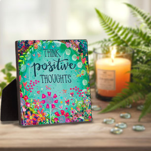 Plaque Photo Whimsical Plutôt Floral Penser Positive Pensées