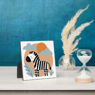 Plaque Photo Whimsical Zebra Scandinave Influencée