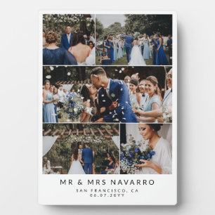 Plaque Photo White Clean Mr & Mrs Mariage Photo Collage