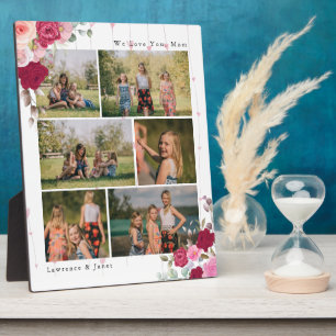 Plaque Photo White Elegant Botanical Floral Maman 6 Photo Colla