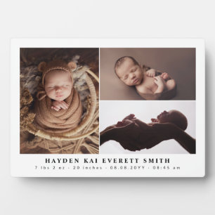 Plaque Photo White Neutral Bébé photo Collage Nouveau bébé