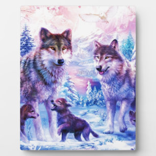 Plaque Photo Wolf Family