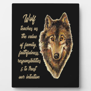 Plaque Photo Wolf Totem Animal Spirit Guide pour l'inspiration