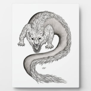 Plaque Photo Wolfdragon design noir et blanc