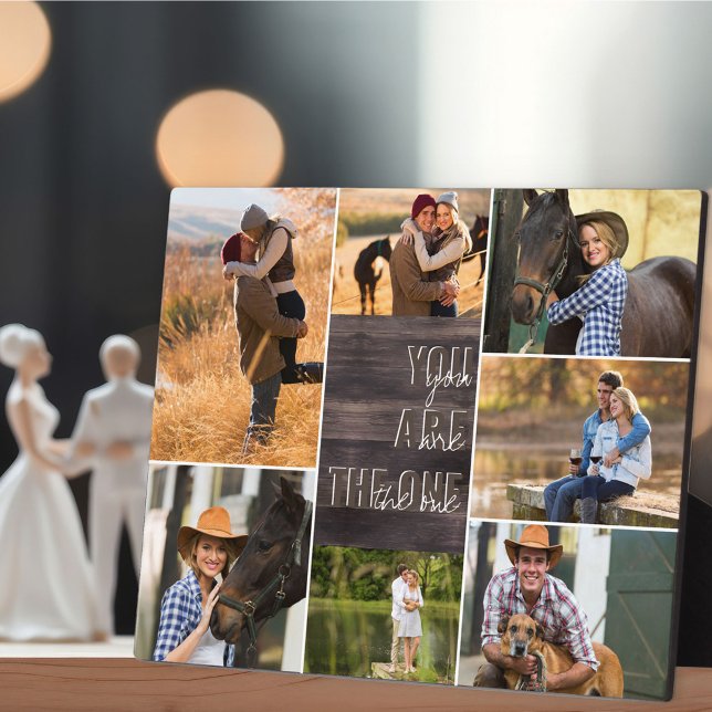Plaque Photo Wood Look You are the One Photo Collage (Créateur téléchargé)