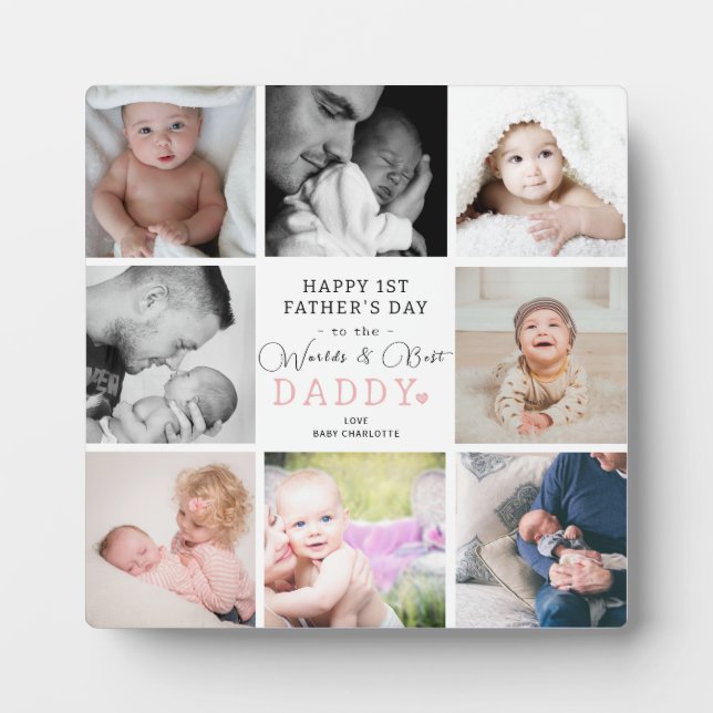 Plaque Photo World's Best Daddy - Bonne 1ère Fête des pères Pla (Devant)
