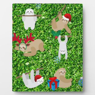 Plaque Photo xmas sloth