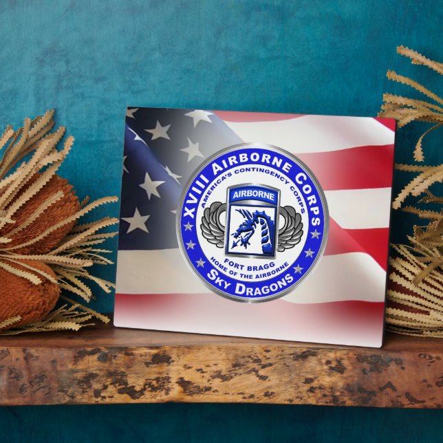 Plaque Photo XVIIIe corps aéroporté "SKY DRAGONS" (Côté)