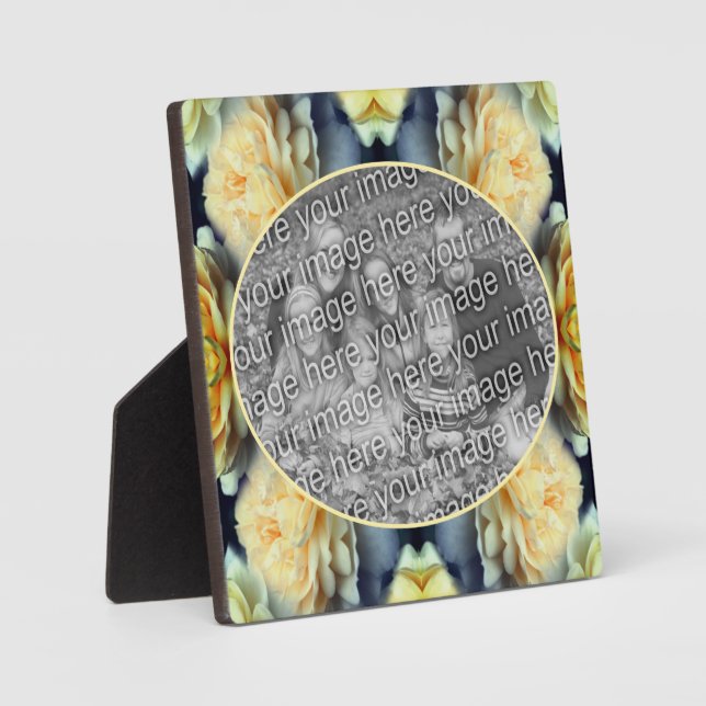 Plaque Photo Yellow Rose Raindrops Ajouter Votre Propre Photo (Recto)