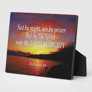 Plaque Photo Zacharie 4:6 PAS PAR LA PUISSANCE NI PAR LE POUVOI