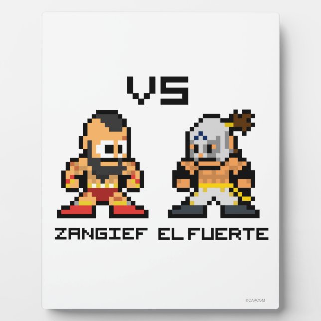 Plaque Photo Zangief 8 bits VS El Fuerte (Devant)