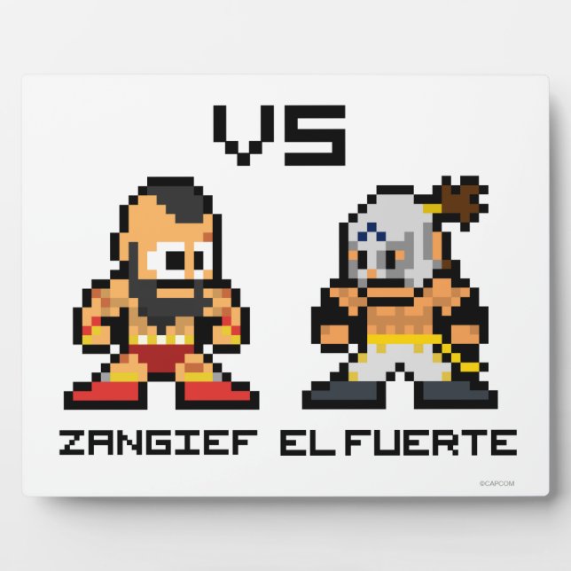 Plaque Photo Zangief 8 bits VS El Fuerte (Devant)