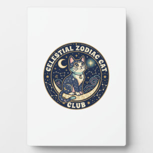 Plaque Photo Zodiaque céleste Chat Mignon T-Shirt Design - Cel
