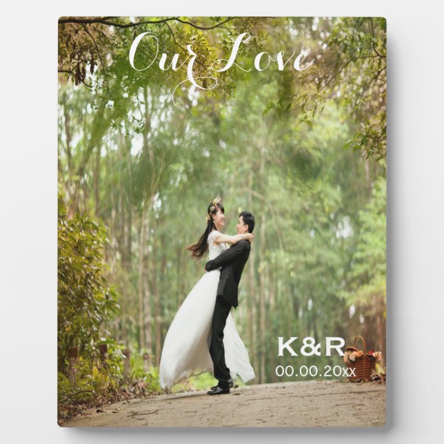 Plaque photographique Mariage monogramme avec de l (Devant)